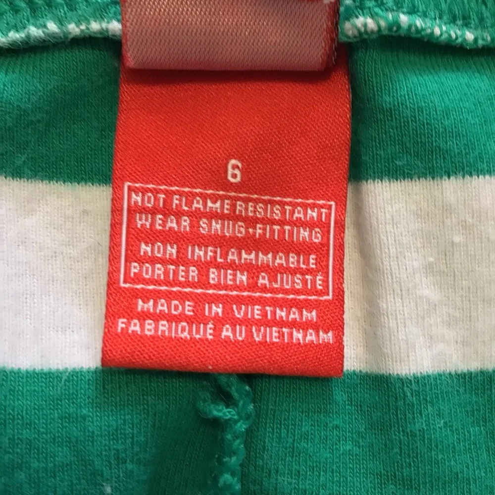 Target Green and White Pajama Bottoms Size 6